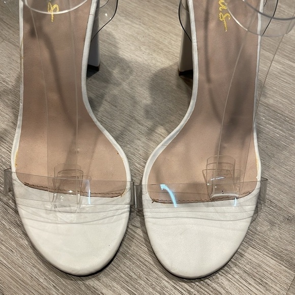 Lulus White Clear See Through Heels Size 9 - Picture 4 of 7